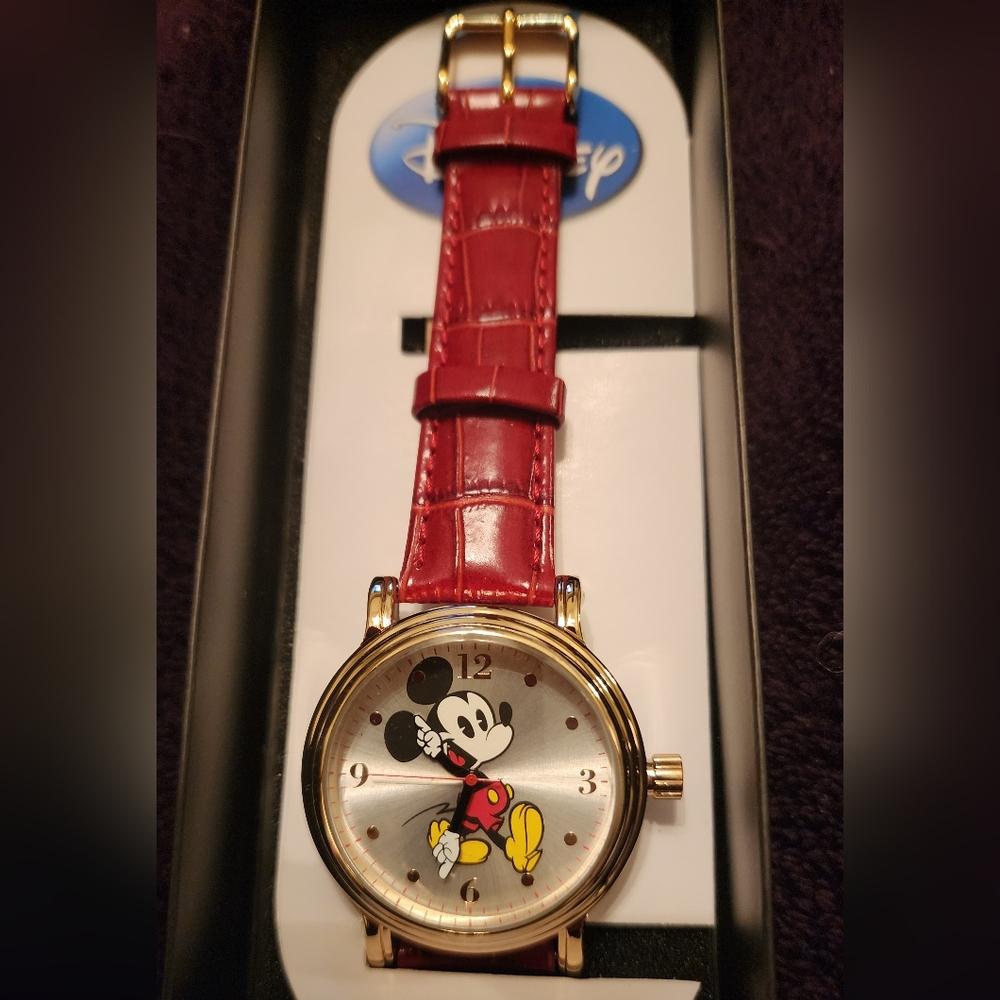 Disney Mickey Mouse Red Analog Watch NWOT